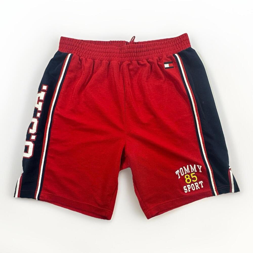 Vintage Y2K Tommy Hilfiger Jeans Embroidered Spellout USA Shorts Mens L